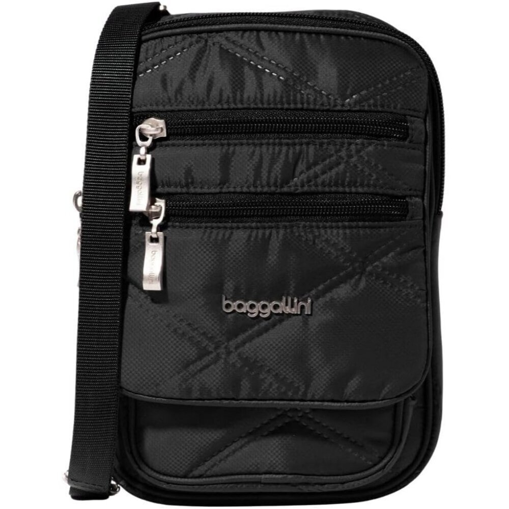 Women's Black Quilet Journey Crossbody Bags 9x6 Small Lightweight Handbag